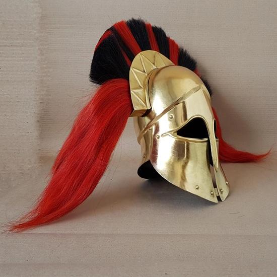Medieval Greek Corinthian Helmet With Plume Spartan Helmet Prop Replica Roleplay Cosplay Gift Item