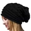 Pullover Hat with Pleats for Skiing, European and American Outdoor Autumn and Winter Knitted Hat, Women's Cuffed Red Wool Hat