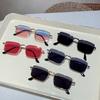 Retro Square Frame Steampunk Metal Style European and American Hip-hop Personality Spring Leg der Sunglasses