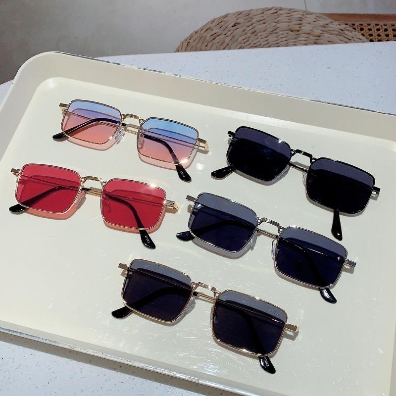 Retro Square Frame Steampunk Metal Style European and American Hip-hop Personality Spring Leg der Sunglasses