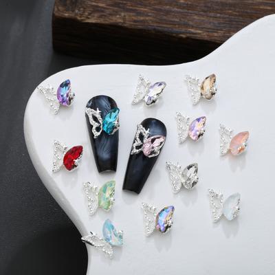 10 pz/Sacchetto Kawaii Mini Farfalla 3D Carine Decorazioni per Unghie Charms per Unghie Design Accessori per Nail Art Fai da Te