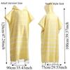 Wearable Sand-proof Hooded Beach Towel Loose Stripe Patchwork Bathrobe Soft Cotton Travel Supplies Bath Towel Beach