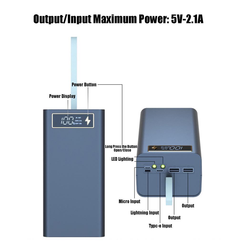 18650 Battery Charger Box Power Bank Holder T21 Version Battery Power for Shell