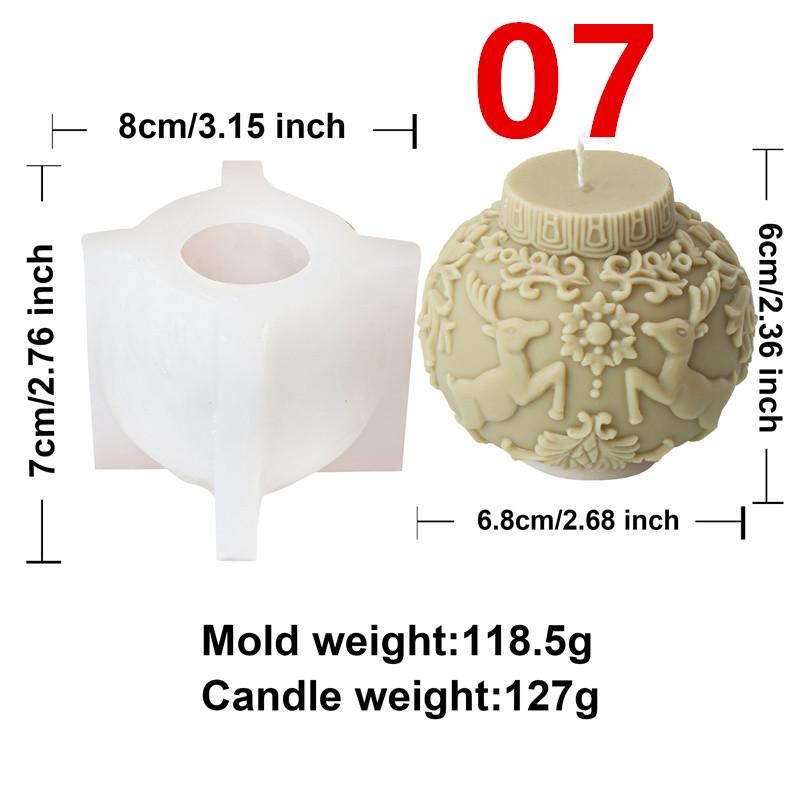 Christmas Bell Ball Silicone Candle Mold Snowflake Elk Shapes Festive Molds DIY Christmas Handmade Candles, Home Desktop Decor