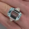 1 Anillo de Lujo Hiperbólico para Mujer Anillo de Fiesta de Cóctel Con Enorme Circonita Cúbica Azul Cielo Montura de Garras Regalo de San Valentín Para Esposa