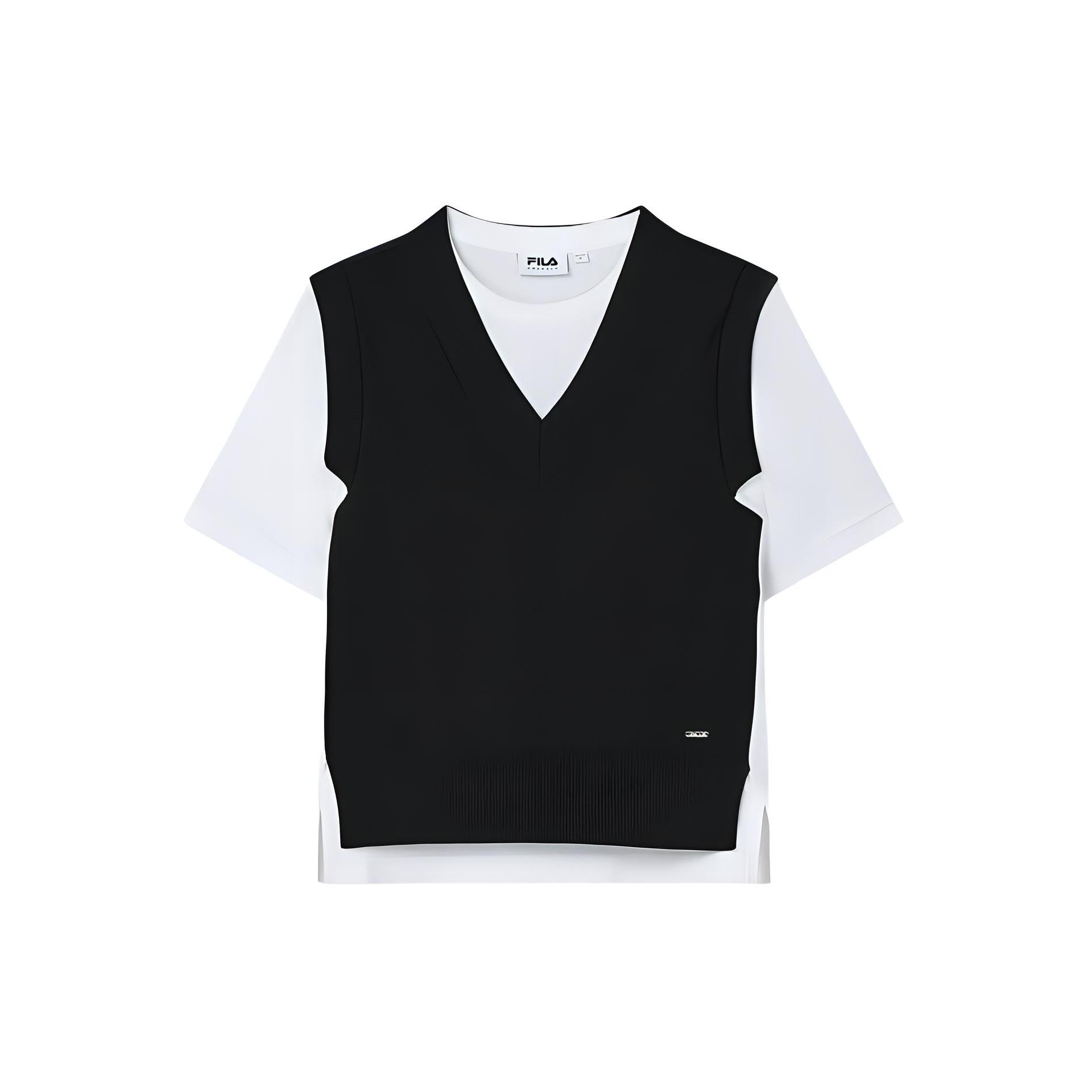 

New FILA Regular T-Shirt Women s Black F11W344107A-BK 160/80A/S