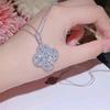Luxury Fashion Four-Leaf Clover Pendant Necklace for Women Super Sparkling Clavicle Chain