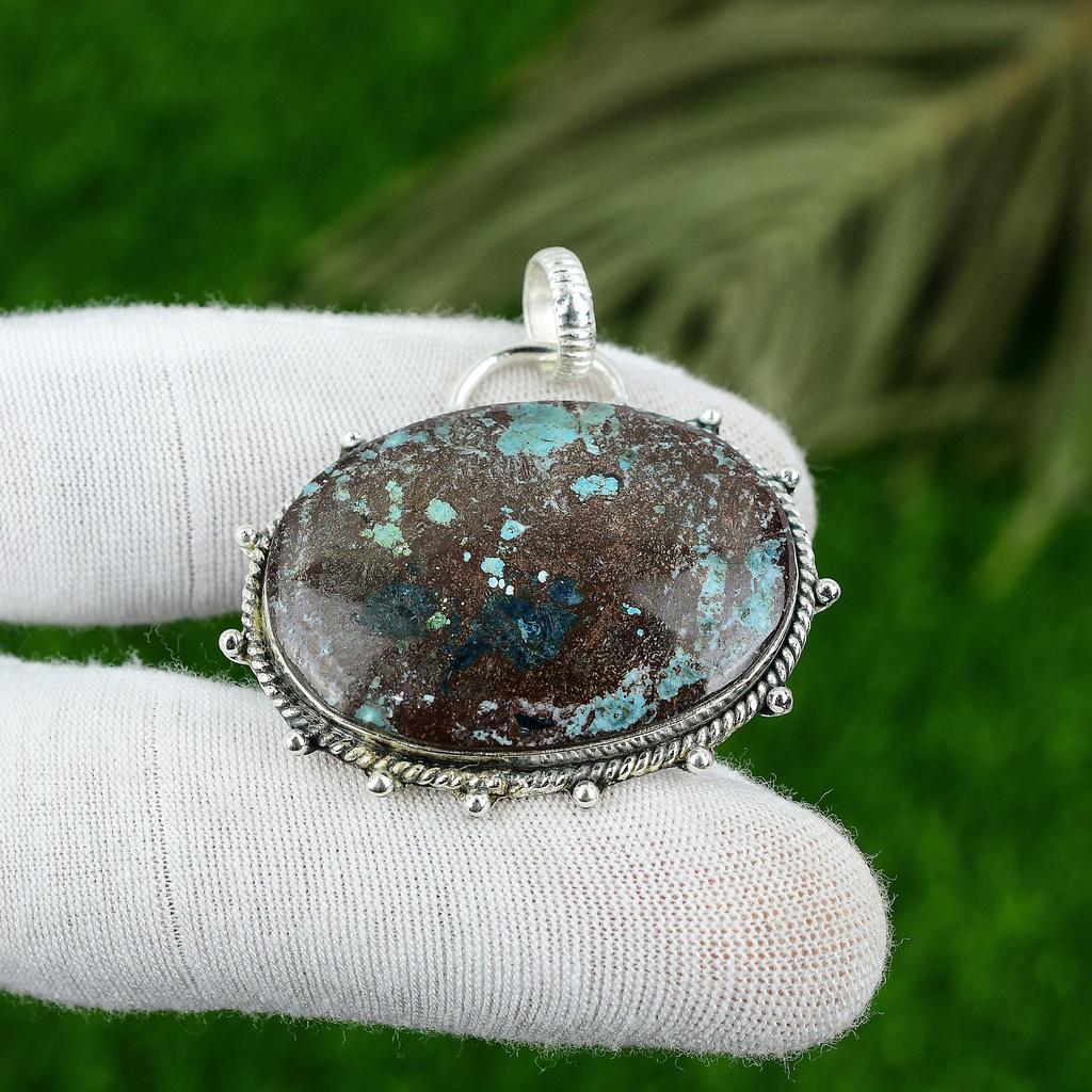 Oval Natural Tibetan Turquoise No Stone 925 Silver Trendy Wife Pendant Jewelry