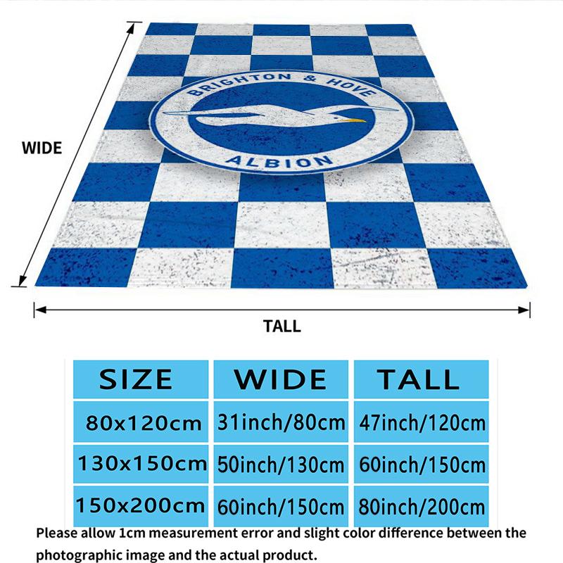 Brighton & Hove Albion FC Print Flannel Blanket High Quality Warm Comfortable Cover for All Seasons Perfect for Gifts Home Decor