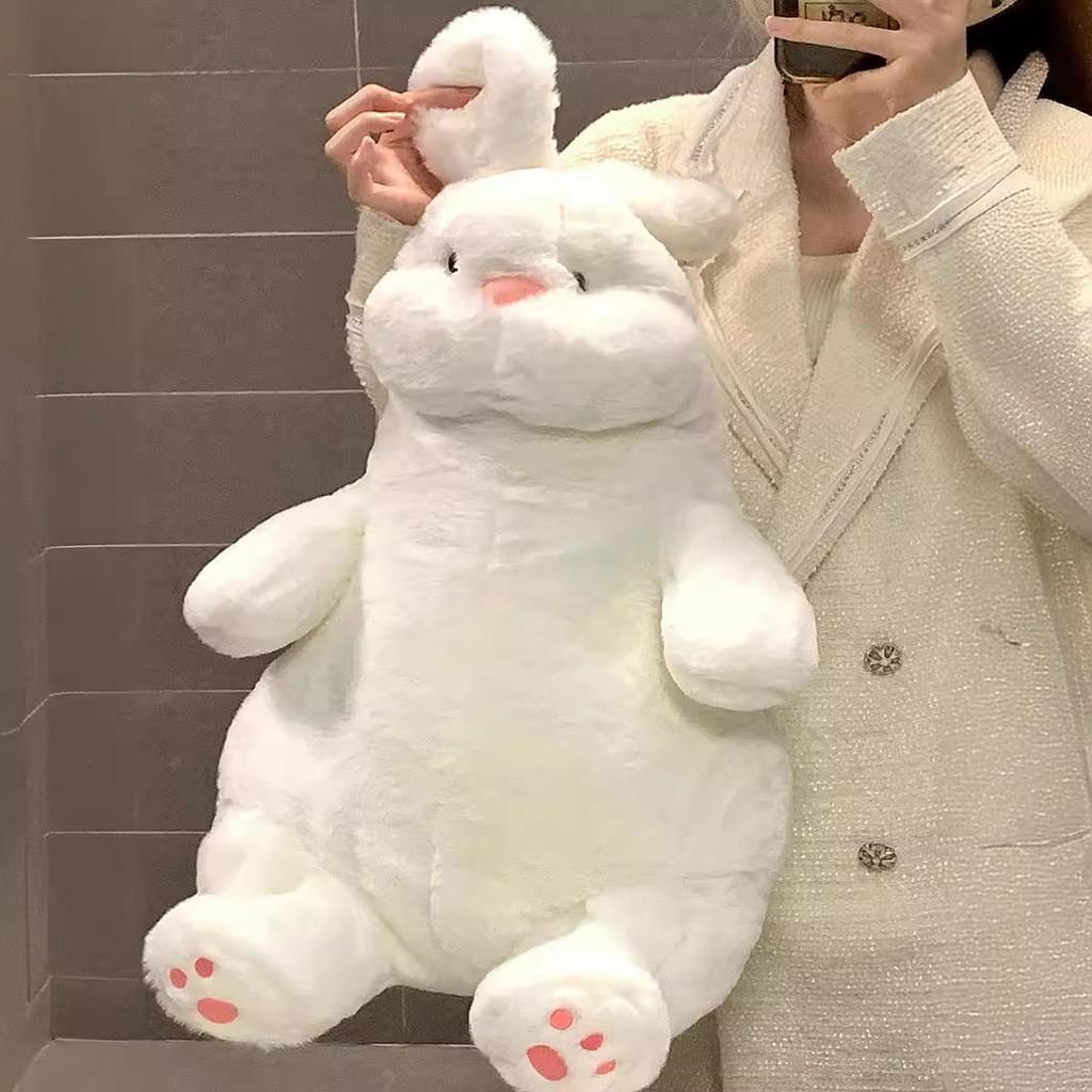 Plush White Lazy Rabbit Doll Delightful Large Cuddly Bunny For Home And Nursery