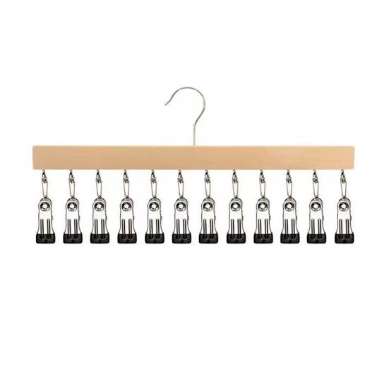 Schrank Hosenbügel mit 12 Klemmen Platzsparend Schrank Organizer Spurloser Metall-Klipsbügel für Yogahosen Leggings Jeans Röcke