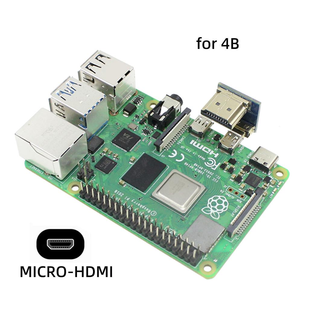CN-006 2Pcs/Set HDMI To Micro HDMI Adapter,HDMI To HDMI Connector for Raspberry PI 3B/3B+/4B Opposite U Shape Back Angled