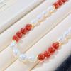 Natural Freshwater Pearl Chalcedony Design Necklace Collarbone Chain Sweater Chain