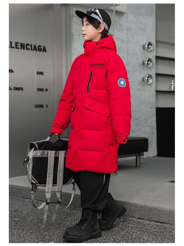 2025 Kids' Thick Winter Over-the-Knee Down Jacket for Boys and Girls
