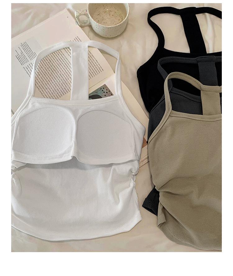 Chic Waist-Cinching Ruched Halter Top - Sexy, Slim-Fitting Summer Arrival