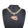 Colorful Diamond Biting Lips Pendant Necklace – Creative Hip Hop Cuban Chain