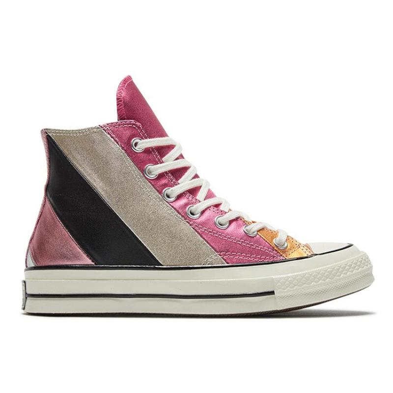 Converse 1970s Metallic Rainbow High Top Chuck 70 Trendy Versatile High Top Canvas Women's Color