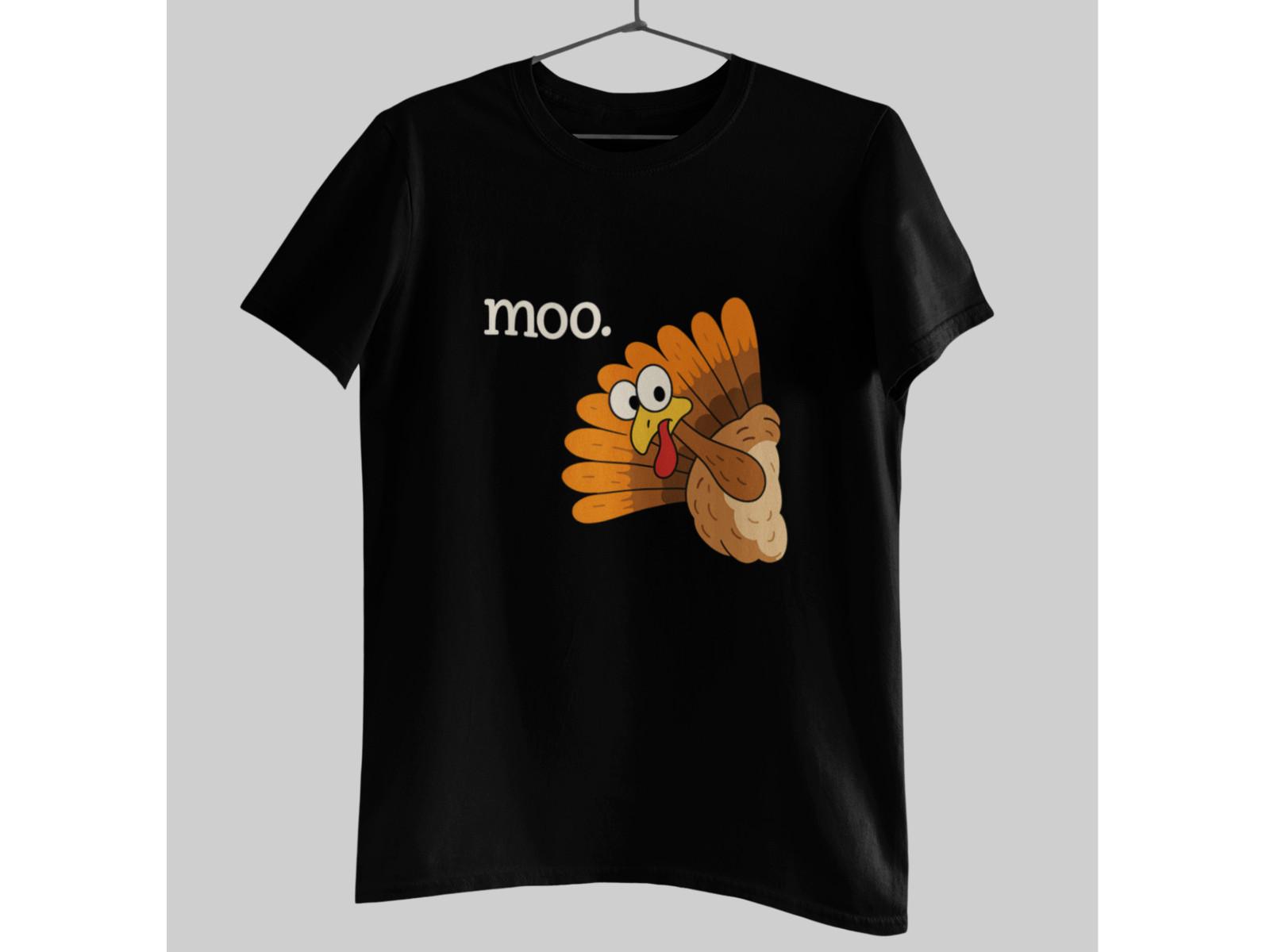 Moo Turkey Shirt Funny Thanksgiving Animal Mix-Up Tee XXL