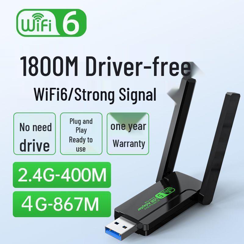 WiFi 6 Driver-Free Wireless USB Network Card for Desktop PCs