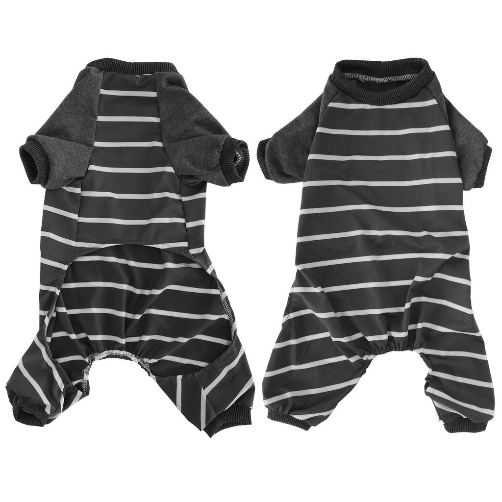 Indoor Pet Dog Jumpsuit Soft Clothes Polyester Dogs Bodysuits Long Sleeve Stripe Shirt