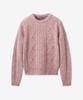 BLOND9 Fisherman Cable Wool Knit Sweater_Baby Pink