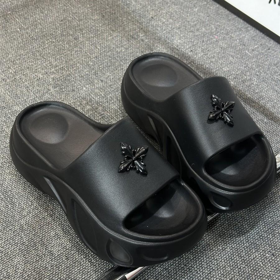 New summer thick-soled thick-heeled slippers, women's summer thick-soled seaside cool slippers