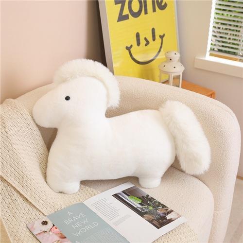 Ins Creative Cute A Black Horse Doll Children'S Plush Toy Pony Doll Sofa Throw Pillow