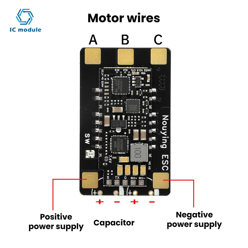 3-8S AM32 120A Brushless ESC with 5.2V/7.2V 4A BEC Brushless Speed Controller for RC Models Drones & High-Power Fans