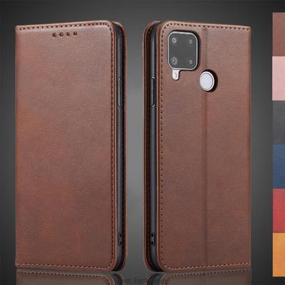 Magnetic Attraction Leather Case for OPPO Realme C12 C15 C25 C25s Holster Flip Cover Case Wallet Phone Bags Fundas Coque