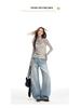 Women's Retro Washed Low Waist Wide Leg Jeans - Autumn Winter Collection