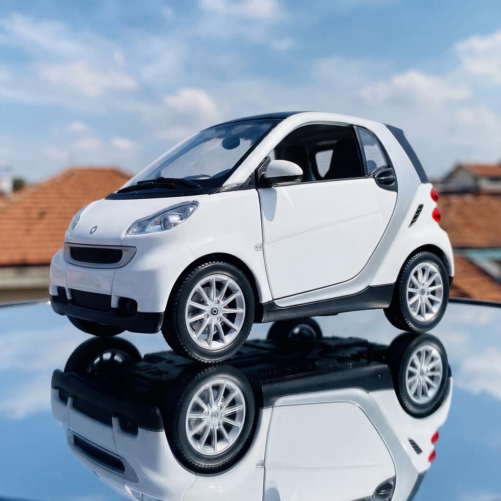 CAG5 1:32 Mercedes Benz Smart Mini Alloy Metal Diecast Model Cars Boy High Simulation Miniature Holiday Present Home Trendy Ornaments