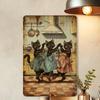 Vintage Dancing Cat Metal Sign 3 Cats in Skirts Funny Kitchen Wall Art Decor for Home Cafe Bar Office 8x12 Inch
