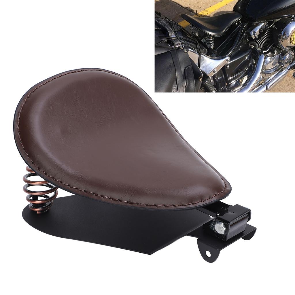 Motorcycle   Seat with Spring Bracket Kit Faux Leather Strong Support   Fit for Retro Motorcycle