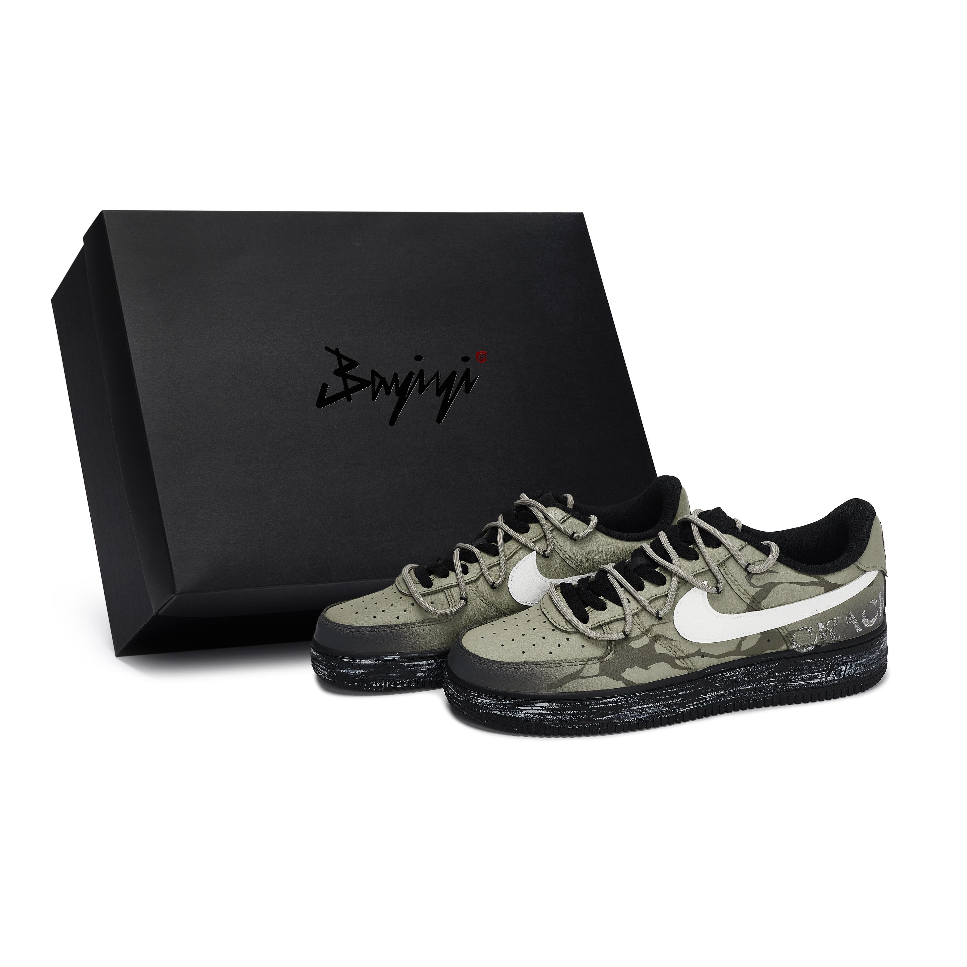 

Nike Air Force 1 07 811 Manufacturing Low top Skateboard Shoes Unisex Black White Gray Green CW2288-001(Team80-S-BOX) 35.5