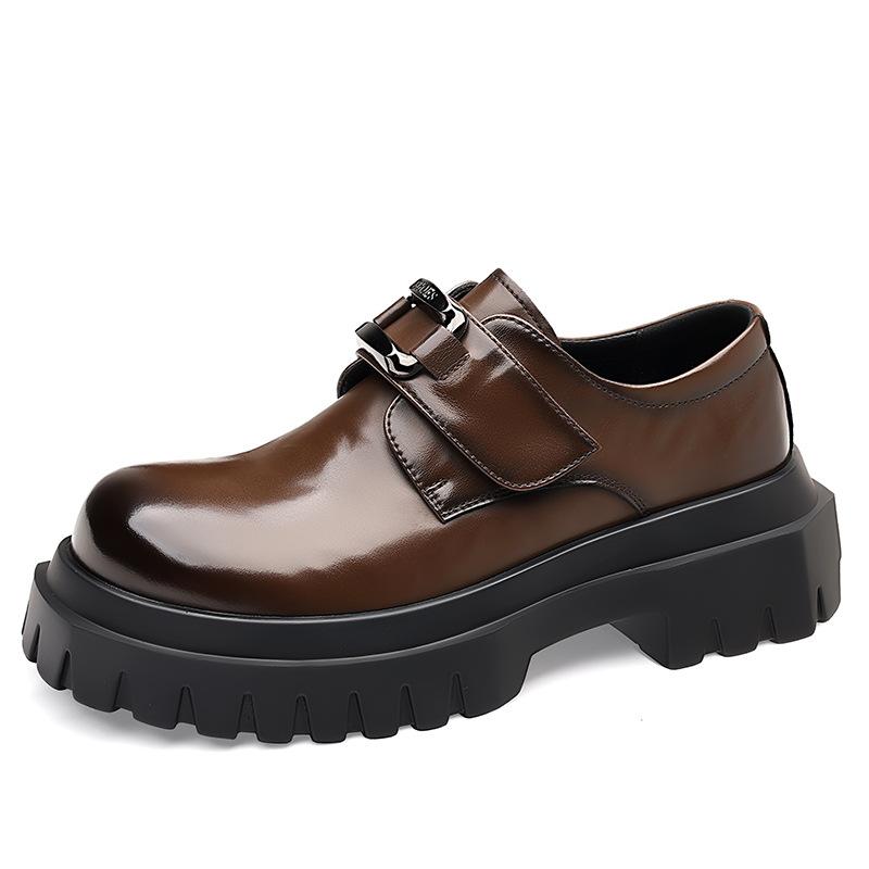 Nieuwe Derby herenlederen schoenen Dikke zolen Brits design Vrijetijd Feest Kantoor Luxe volwassen schoenen 41 gray