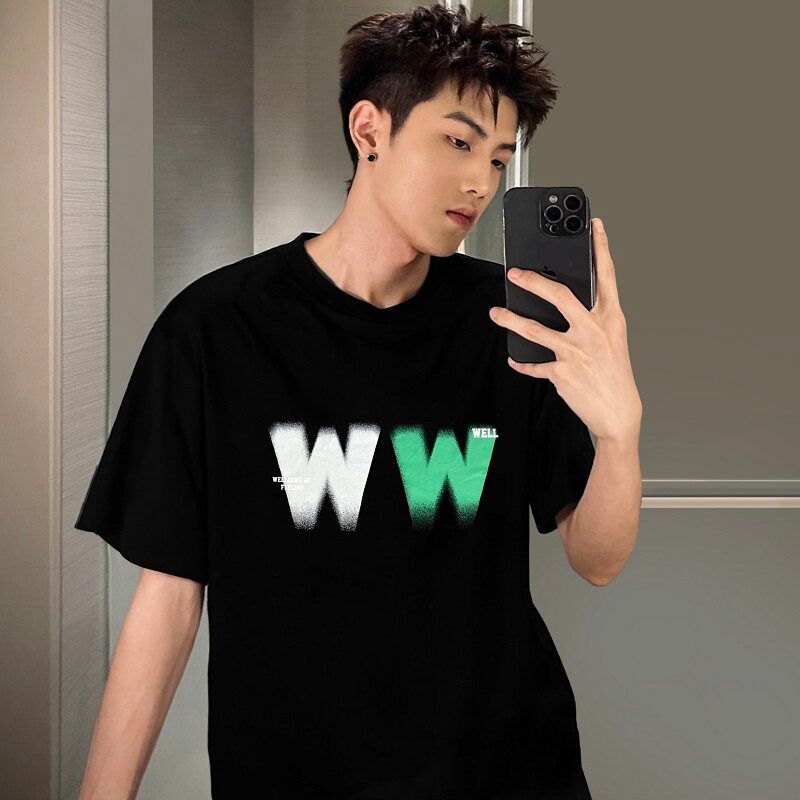 We11Done Track Niche Trendy Brand American Style Summer Pure Cotton Loose Men's Couple Tops Short-Sleeved T-Shirt Ins