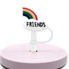 2pcs Silicone Rainbows Straw Toppers Splash Proof Straw Cover  For 7-8mm Straw