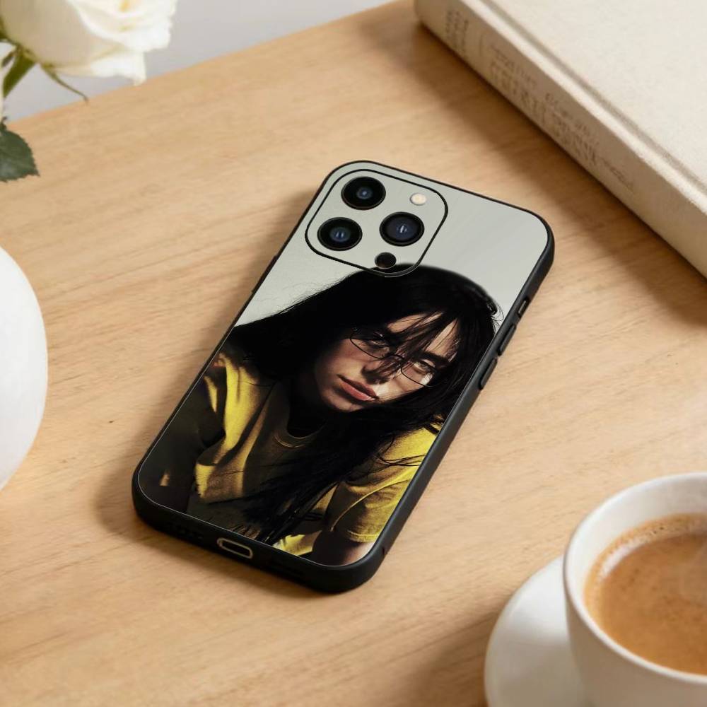 W-Singer Billie Eilish  Phone Case For iPhone 17 16 15 14 13 12 Max Plus Silicone Black Cover