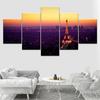 Tower In Sunset Paris City 5 Piece HD Wallpapers Art Canvas Print Modern Poster Modular Art Painting for Living Room Home Decor