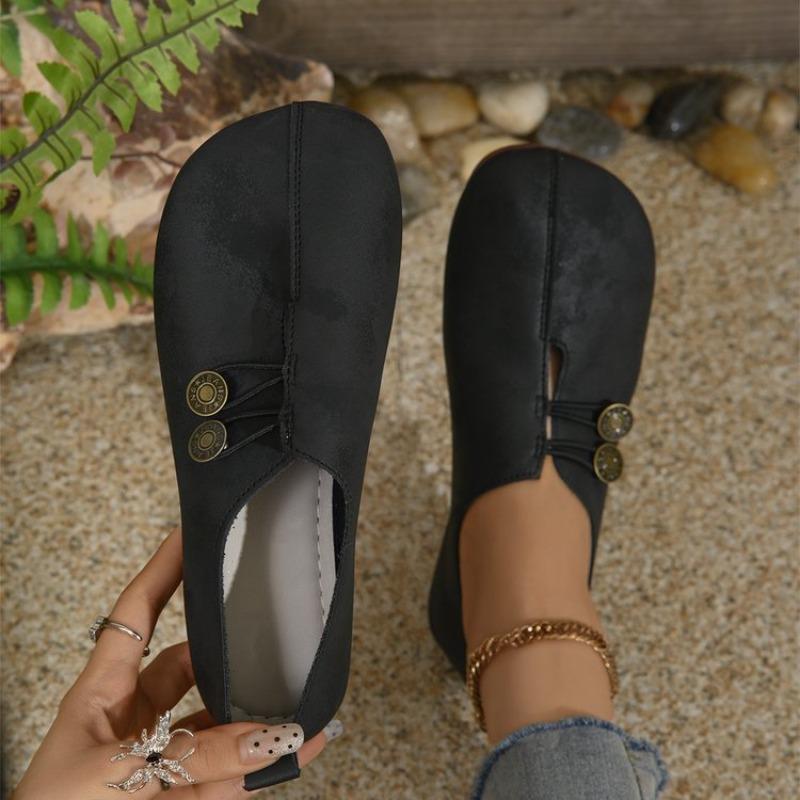 New Soft Leather Flat-bottomed Casual Single Shoes Women's Summer Shallow Mouth One-pedal Simple and Fashionable Large-size Women's Shoes