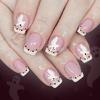 And White Halloween Press On Nail 24Pcs French Tip Faux Nail Glittering Detailing ABS Material