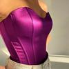 Gilet da Donna con Design a Spina di Pesce in Vita, Sexy, Slim in Vita, Sottile, Temperamento, Colore Solido, Top Bustier