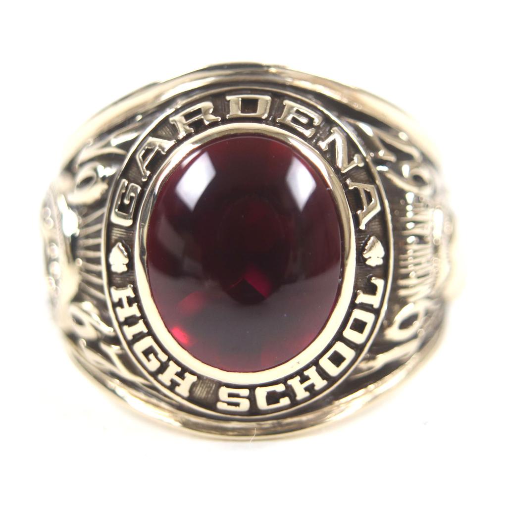 Great BALFOUR Ring GARDENA HIGH SCHOOL 1967 college Gold red 10K mens Used