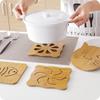 Cartoon Wooden Dining Table Heat-Resistant Anti-Slip Coaster Mat