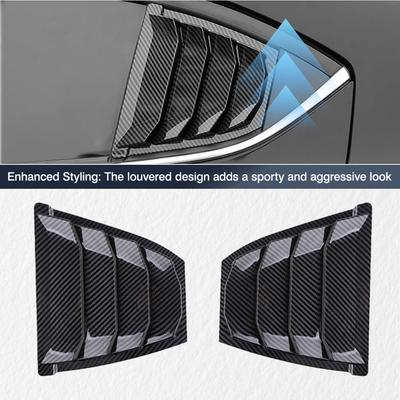 2PCS Rear Side Window Trim Spoiler Back Window Shutter Cover Louver Air Vent for MAZDA 3 Axela 2014 2015 2016 2017 2018