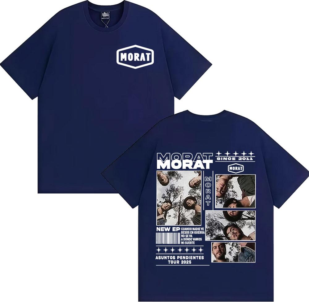 2026 Summer Morat Band Asuntos Penientes Tour Tshirt Summer Mens Hip Hop Retro Cotton Short Sleeve Loose Casual Tshirt