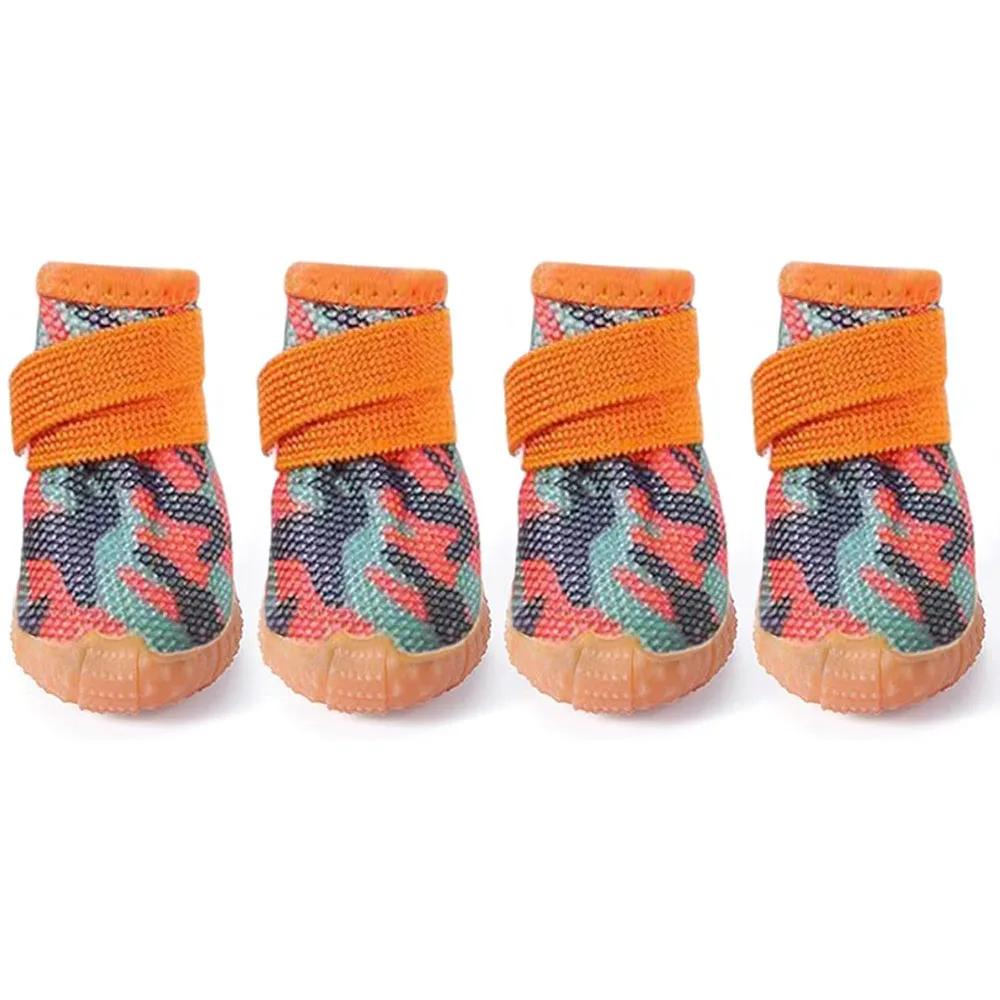 Netzstoff Hundeschuhe Hundestiefel Atmungsaktiv Kleine Hundeschuhe Welpenstiefel mit Rutschfester Sohle für Heißen Asphalt Langlebiger Pfotenschutz für Haustiere