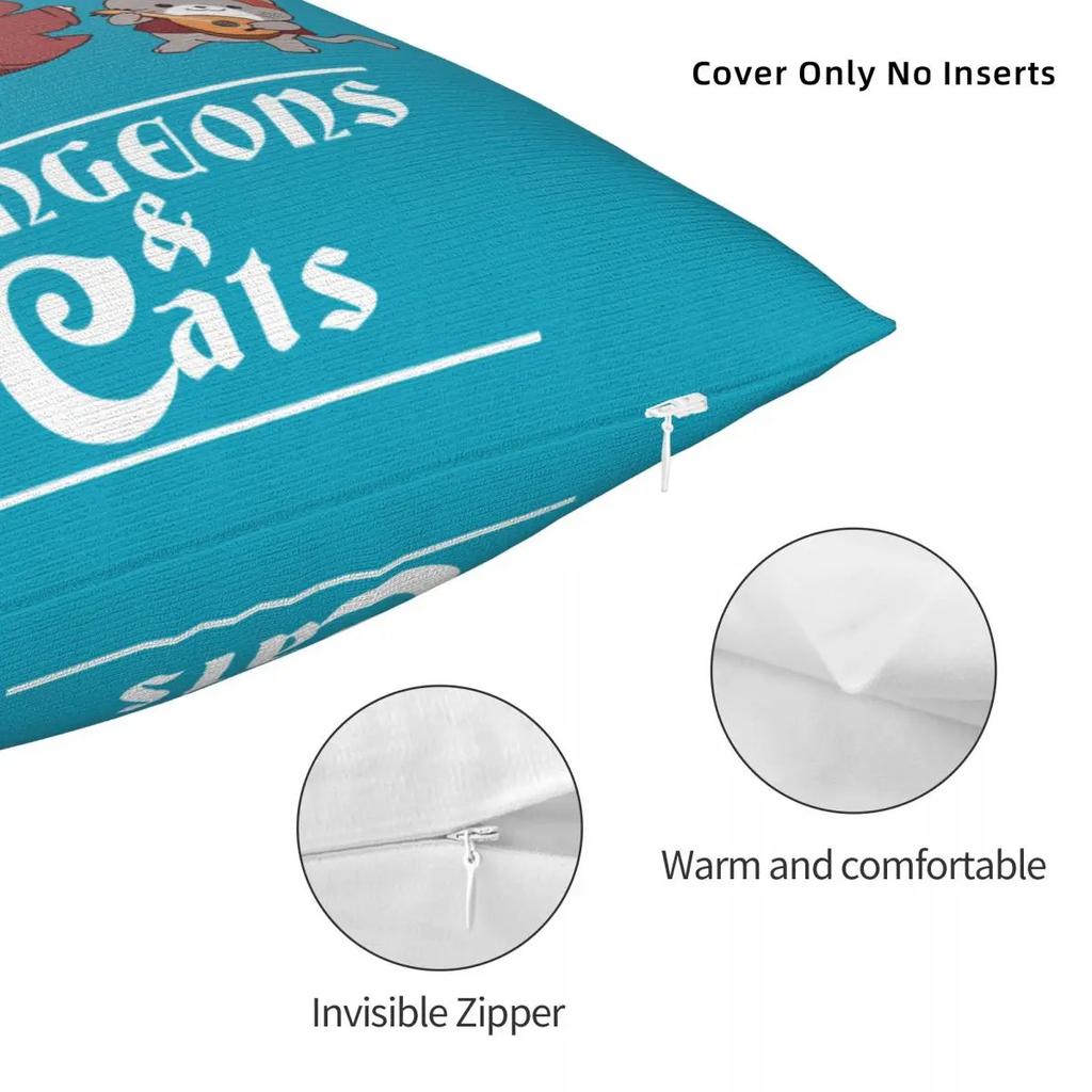 Rpg and Cats Pillowcase Polyester Cushion Cover Gift Throw Pillow Case Cover Home Zipper