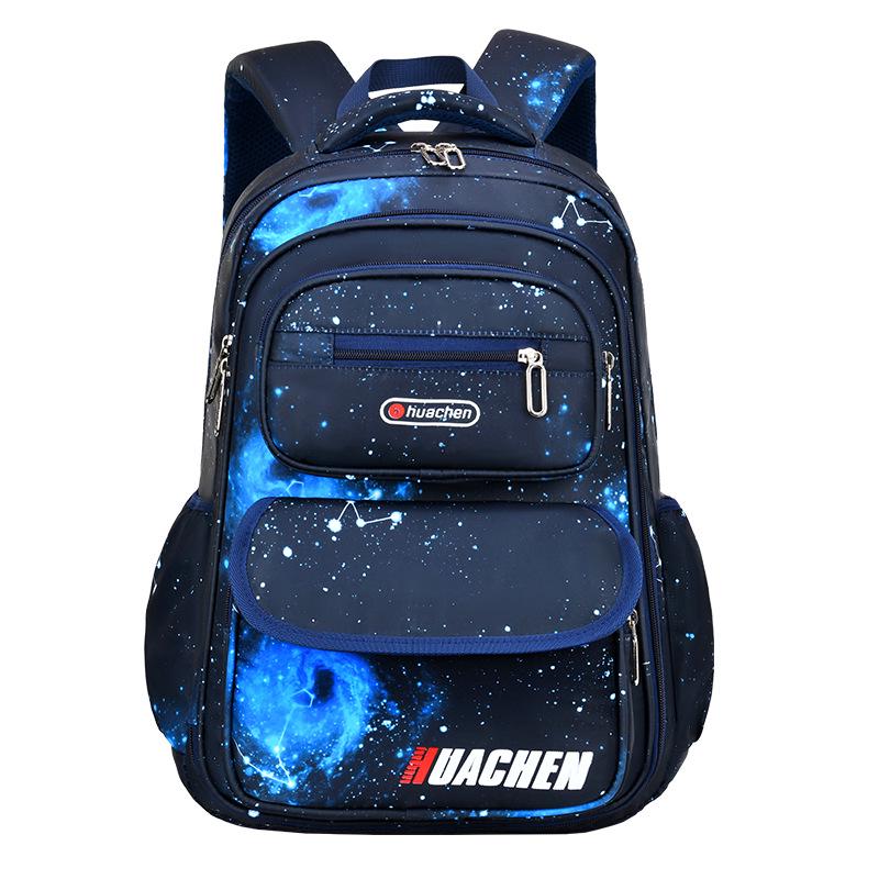 Starry Sky Backpack for Boys, Grades 1-6: Spine Protection, Lightweight & Splashproof