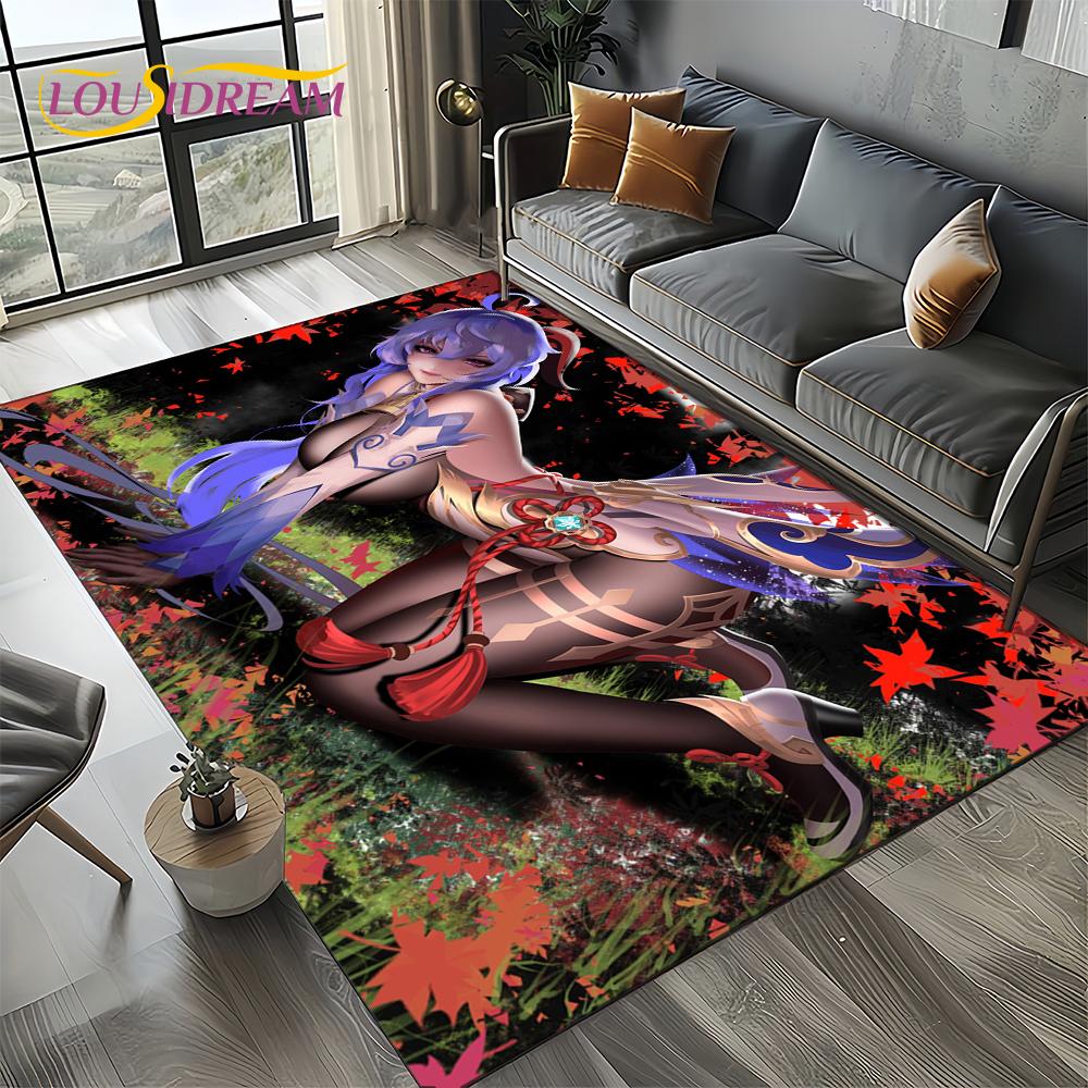 3D Sexy Krajka Krásná Dívka Dáma Kreslená Anime Postava Koberec Kobereček pro Obývací Pokoj Ložnici Domácí Dekorace Pohovky, Protiskluzová Podložka na Podlahu